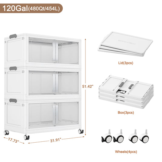 Broview V70 200 Gal Extra Large Storage Bins with Lids Clear Door for Home Storage and Organization