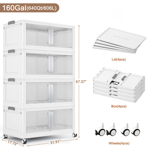 Broview V70 200 Gal Extra Large Storage Bins with Lids Clear Door for Home Storage and Organization