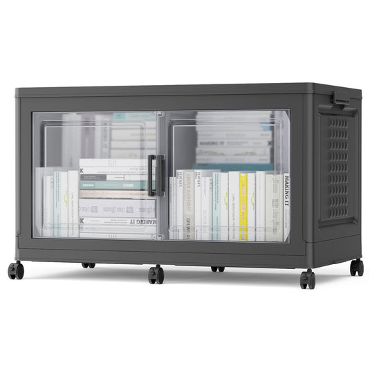 V40 200Gal Open Front Stackable Storage Bins with Lids and Wheels