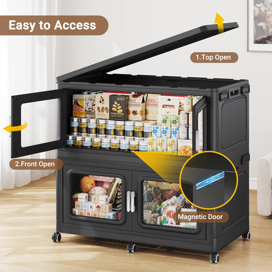 V80 75Gal Wardrobe And File Combo Mobile Storage Cabinet with Wheel