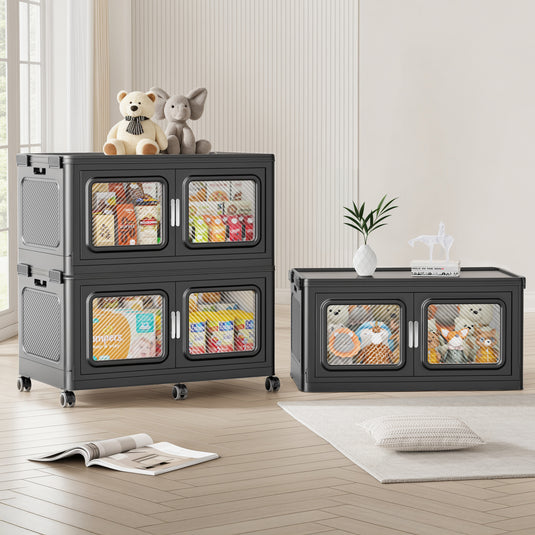 V80 Extra Large Stackable Storage Bins with Lids 50qt/120qt/220qt/300qt -1/3/4/5Pack