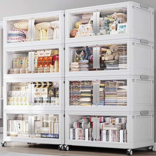 Broview V70 400Gal Plastic Storage Bins Extra Large Stackable Storage Drawers with Lids Wheels Plastic Storage Cabinet for Home Organization