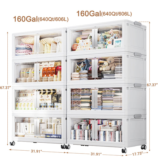 Broview V70 400Gal Extra Large Stackable Storage Bins with Lids Wheels Plastic Storage Containers for Home Organization