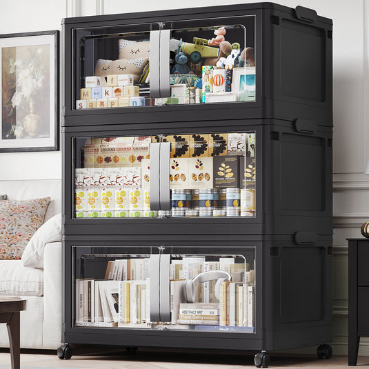 Broview V70 200Gal Large Stackable Storage Bins With Wheels Plastic Storage Drawers for Home Storage and Organization