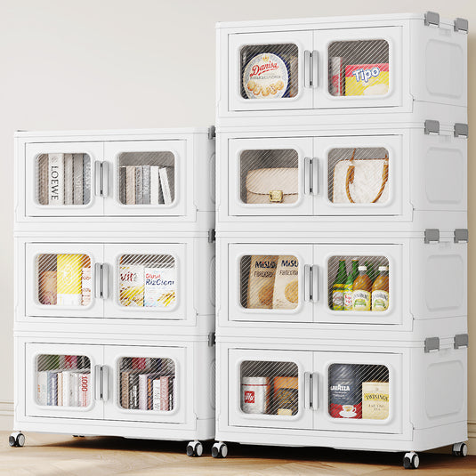 BROVIEW 37.5Gal -300Gal Extra Large Storage Bins with Lid, 150Qt -1200Qt Plastic Stackable Storage Bins with Wheels, Collapsible Closet Organizer and Storage Drawers, Storage Cabinets for Home, Office