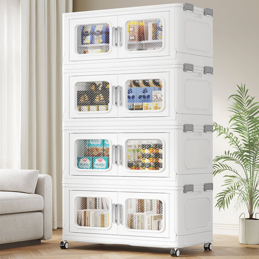 V80 Extra Large Stackable Storage Bins with Lids 50qt/120qt/220qt/300qt -1/3/4/5Pack