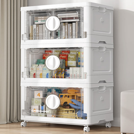 BROVIEW 480Qt Plastic Storage Bins with Lids, Large Stackable Storage Bins with Wheels, 120Gal Collapsible Closet Organizer and Storage Drawers, Storage Cabinets for Home, Office