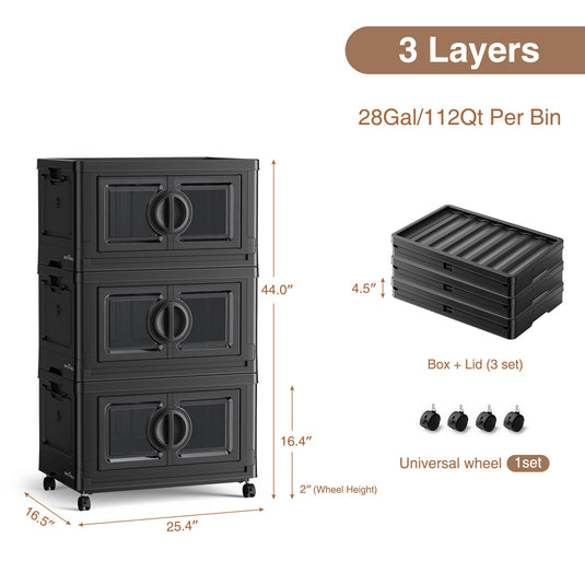 storage bins stackable open front
