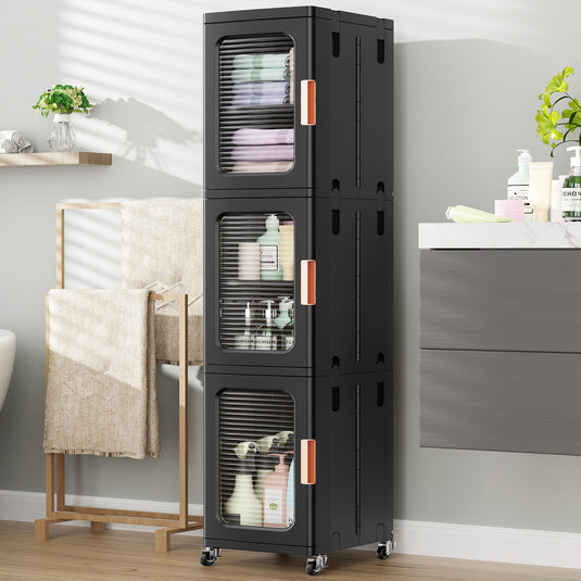 N8 Tall Narrow Bathroom Cabinet with Shelves Adjustable