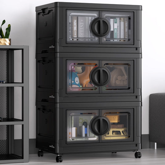 BROVIEW 480Qt Plastic Storage Bins with Lids, Large Stackable Storage Bins with Wheels, 120Gal Collapsible Closet Organizer and Storage Drawers, Storage Cabinets for Home, Office