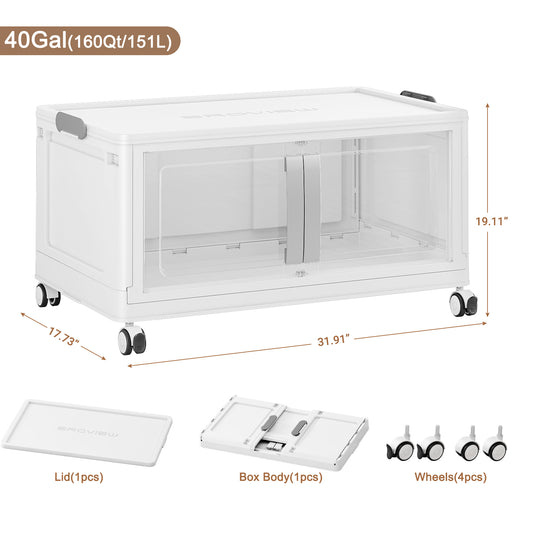 Broview V70 200 Gal Extra Large Storage Bins with Lids Clear Door for Home Storage and Organization