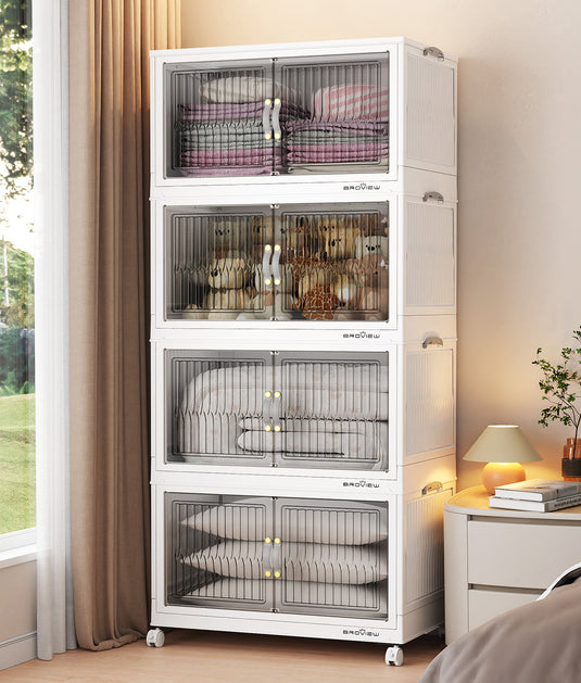 Broview V8 800Qt Stackable Storage Bins with Lids and Doors