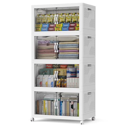 BROVIEW 4Pack 100Gal Storage Bins with Clear Doors