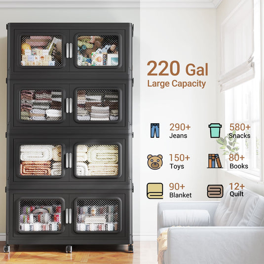 large stackable storage bins