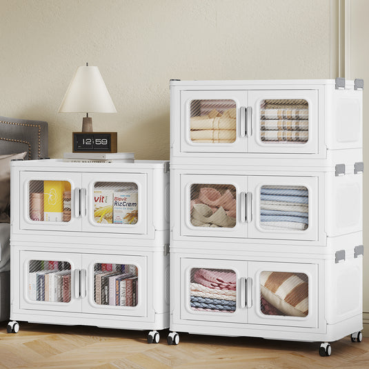 V80 Extra Large Stackable Storage Bins with Lids 50qt/120qt/220qt/300qt -1/3/4/5Pack