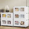 BROVIEW 37.5Gal -300Gal Extra Large Storage Bins with Lid, 150Qt -1200Qt Plastic Stackable Storage Bins with Wheels, Collapsible Closet Organizer and Storage Drawers, Storage Cabinets for Home, Office