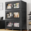 BROVIEW 37.5Gal -300Gal Extra Large Storage Bins with Lid, 150Qt -1200Qt Plastic Stackable Storage Bins with Wheels, Collapsible Closet Organizer and Storage Drawers, Storage Cabinets for Home, Office