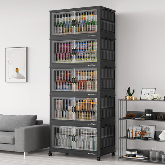 V8 120QT/200QT Stackable Storage Bins Open Front with Lids