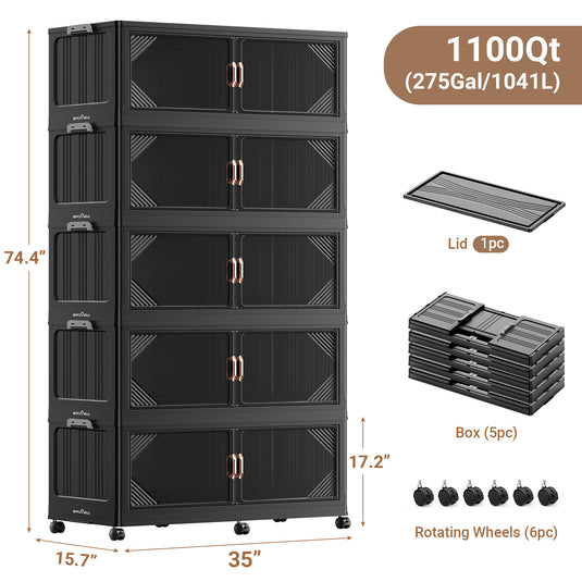 V60 275Gal Extra Large Storage Bins with Lids