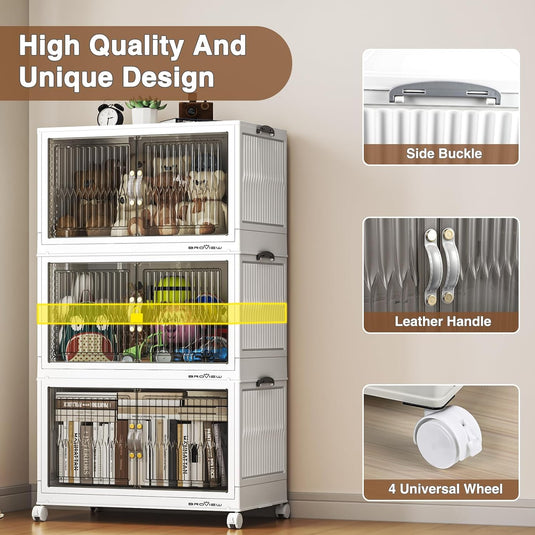 BROVIEW 150Gal Plastic Stackable Storage Boxes