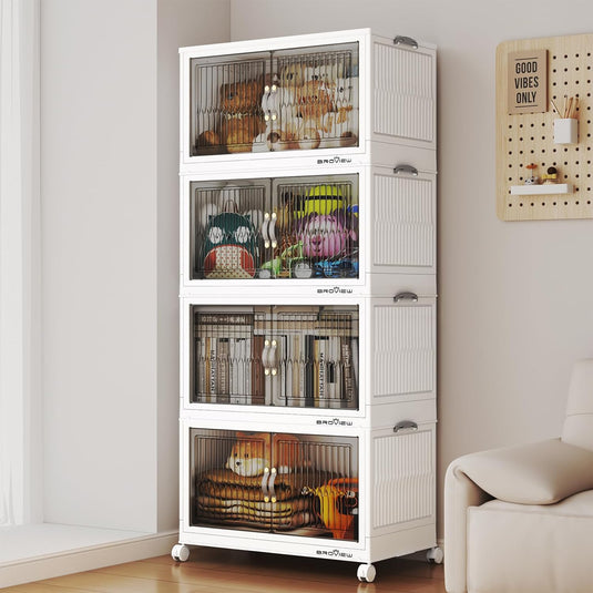 BROVIEW 120Gal Stackable Plastic Storage Containers with Lid