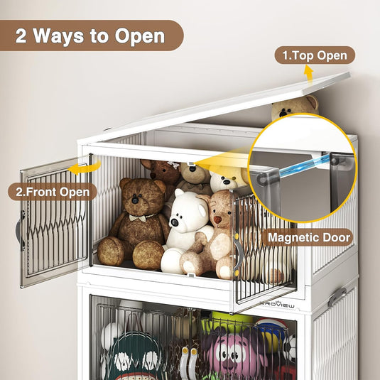 BROVIEW 150Gal Plastic Stackable Storage Boxes