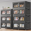 1320QT-2400QT Extra Large Stackable Storage Bins with Lid, 330Gal -600Gal Collapsible Closet Organizer and Storage Drawers with Wheels, Plastic Storage Box