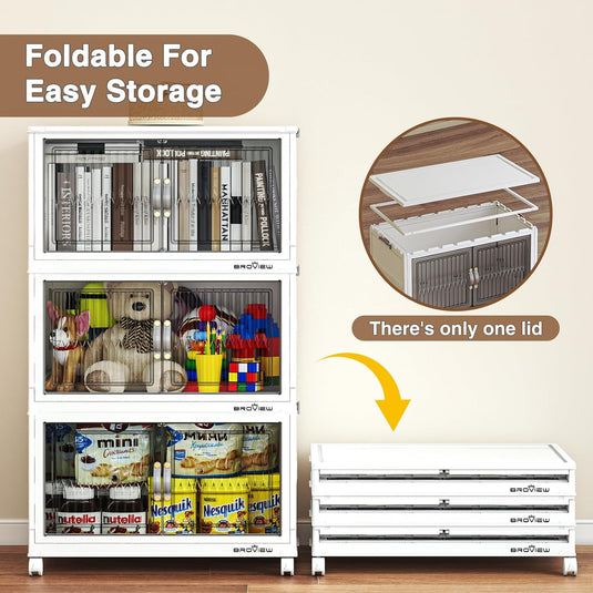 BROVIEW 150Gal Plastic Stackable Storage Boxes