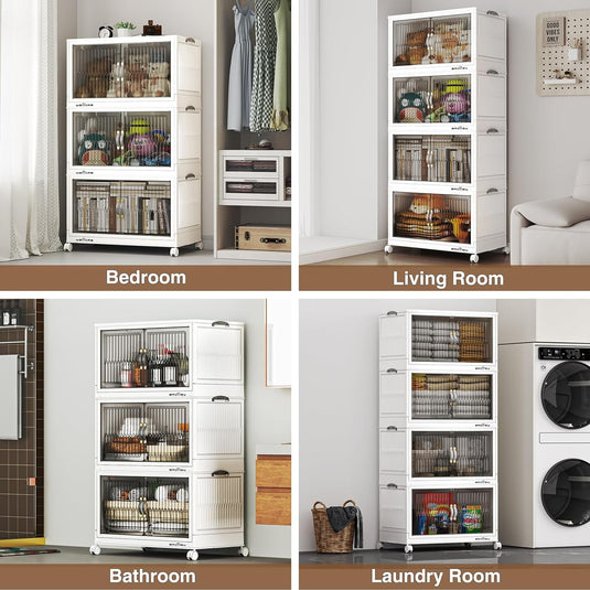 BROVIEW 150Gal Plastic Stackable Storage Boxes