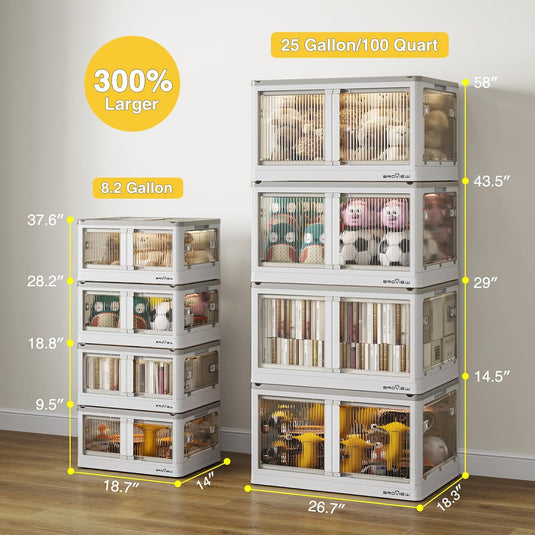transparent storage bins