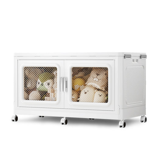 V80 75Gal Wardrobe And File Combo Mobile Storage Cabinet with Wheel