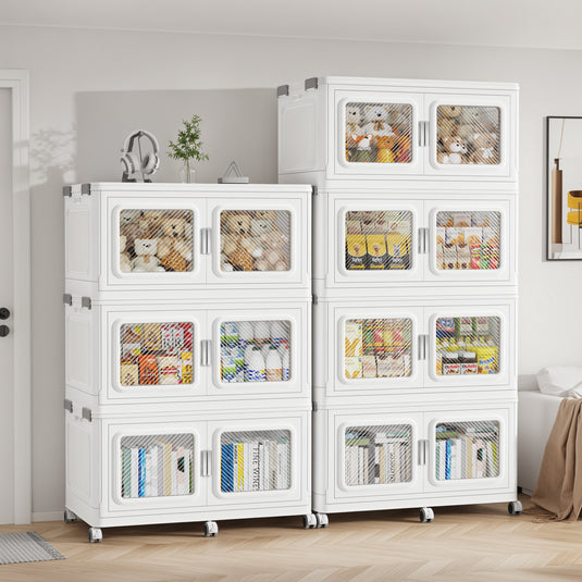 BROVIEW 660Qt/880Qt Plastic Storage Bins with Lid and Wheels