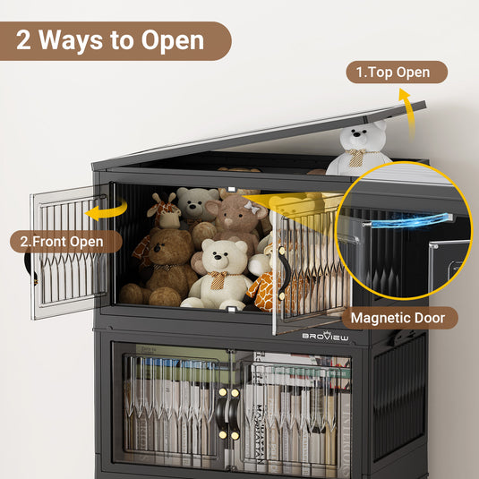 V8 120QT/200QT Stackable Storage Bins Open Front with Lids