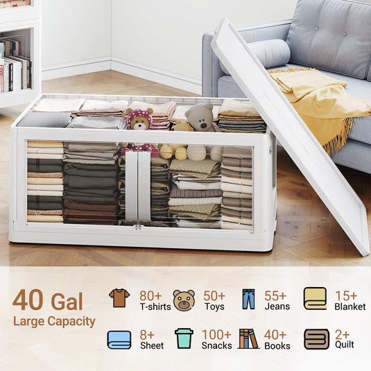 Broview V70 200 Gal Extra Large Storage Bins with Lids Clear Door for Home Storage and Organization