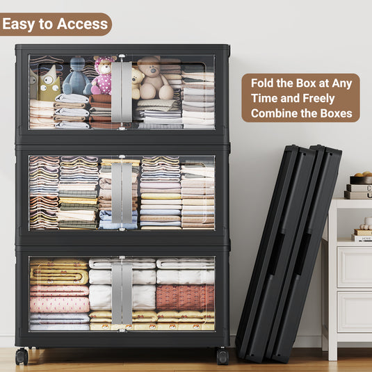 Broview V70 200 Gal Extra Large Storage Bins with Lids Clear Door for Home Storage and Organization