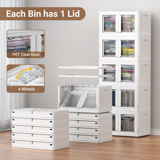 BROVIEW 5Pack 95Gal Stackable Storage Bins with Lids