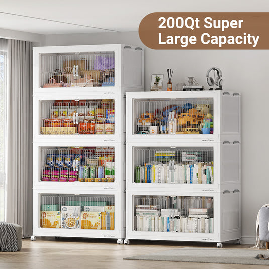 V8 800Qt Extra Large Stackable Storage Bins with Lids