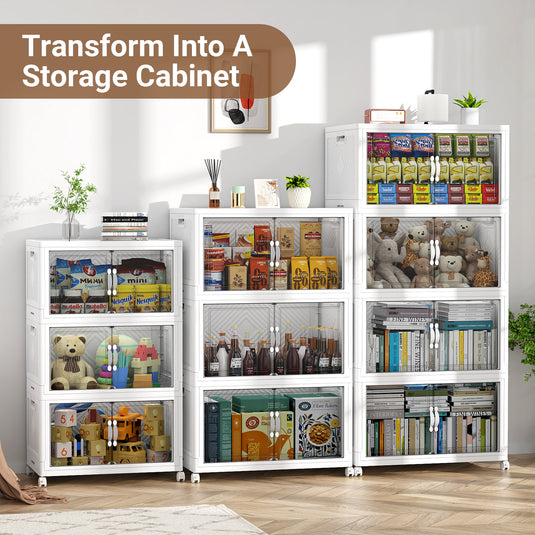 BROVIEW 4Pack 100Gal Storage Bins with Clear Doors