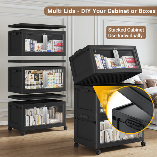 Broview V70 200 Gal Extra Large Storage Bins with Lids Clear Door for Home Storage and Organization