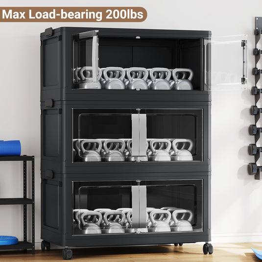 Broview V70 200 Gal Extra Large Storage Bins with Lids Clear Door for Home Storage and Organization