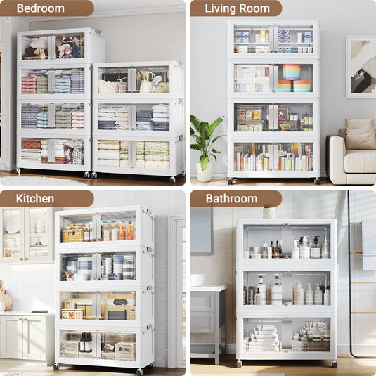 Broview V70 200 Gal Extra Large Storage Bins with Lids Clear Door for Home Storage and Organization