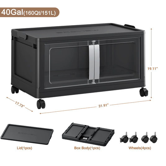 Broview V70 200 Gal Extra Large Storage Bins with Lids Clear Door for Home Storage and Organization