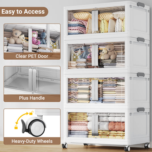 Broview V70 200 Gal Extra Large Storage Bins with Lids Clear Door for Home Storage and Organization