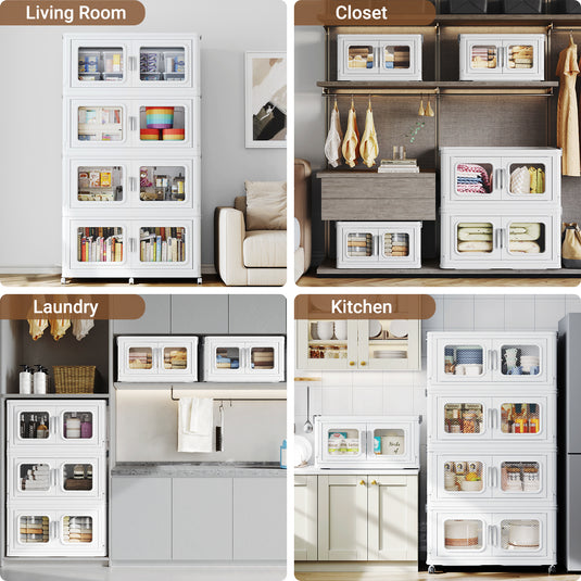 V80 Extra Large Stackable Storage Bins with Lids  50qt/120qt/220qt/300qt -1/3/4/5Pack