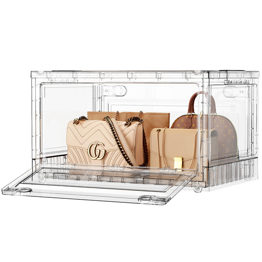 C8 240Qt/320Qt/400Qt Clear Storage Bins with Lids, Shiny Plastic Storage Bins