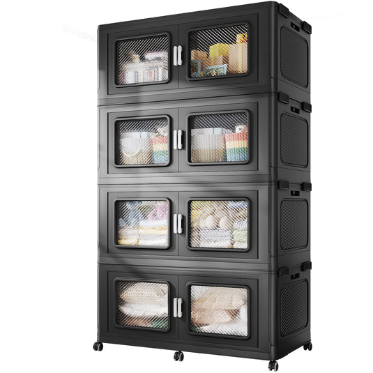 V80 75Gal Wardrobe And File Combo Mobile Storage Cabinet with Wheel
