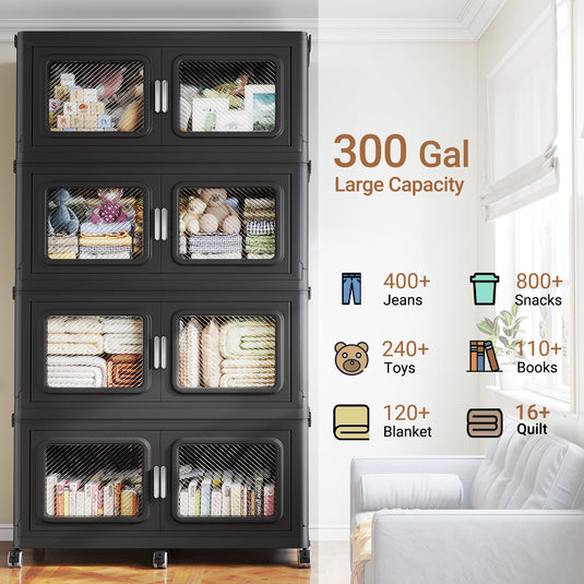 V80 Foldable Storage Box with Wheels and Lid