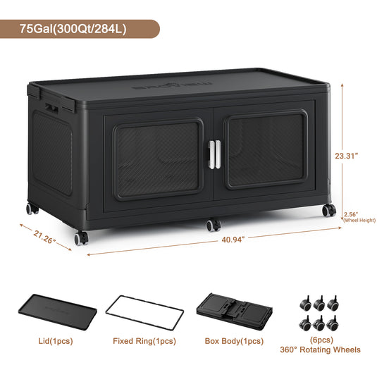 V80 75Gal Wardrobe And File Combo Mobile Storage Cabinet with Wheel