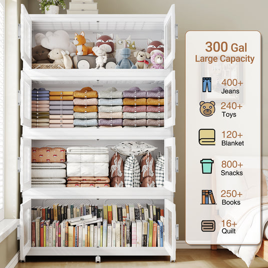 stackable storage cabinet with doors