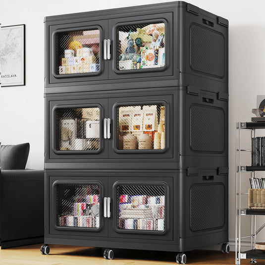 Broview 660QT -1200QT Stackable Storage Bins with Lids, Extra Large 165Gal-300Gal Foldable Crates for Family Storage, Kids Sports Gear, Holiday Decor, Space Saving Collapsible Toy, Closet Organizers